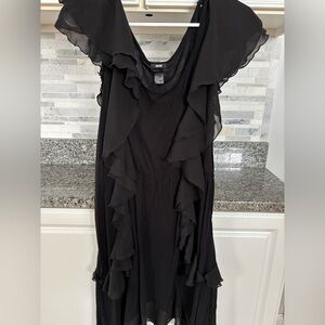 H&M black ruffled dress